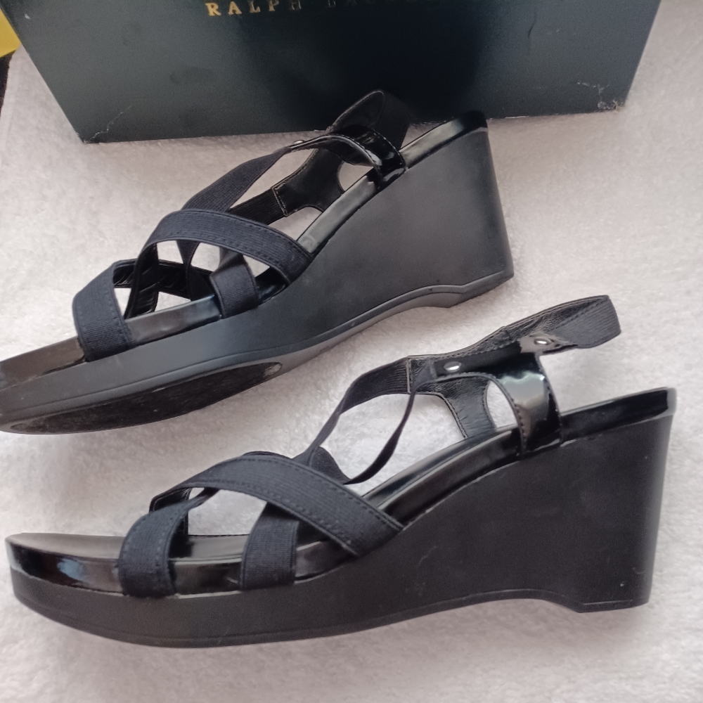 Sandals Ralph Lauren size 8B black - Picture 3 of 6